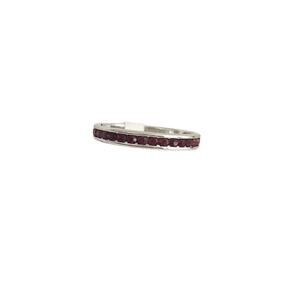 Garnet Crystal Sterling Silver Infinity Ring #9
